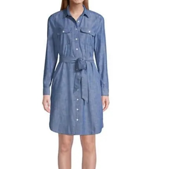 Lands' End Dresses & Skirts - NWT, Lands' End Chambray Button Front Shirt Dress, Sz 1X